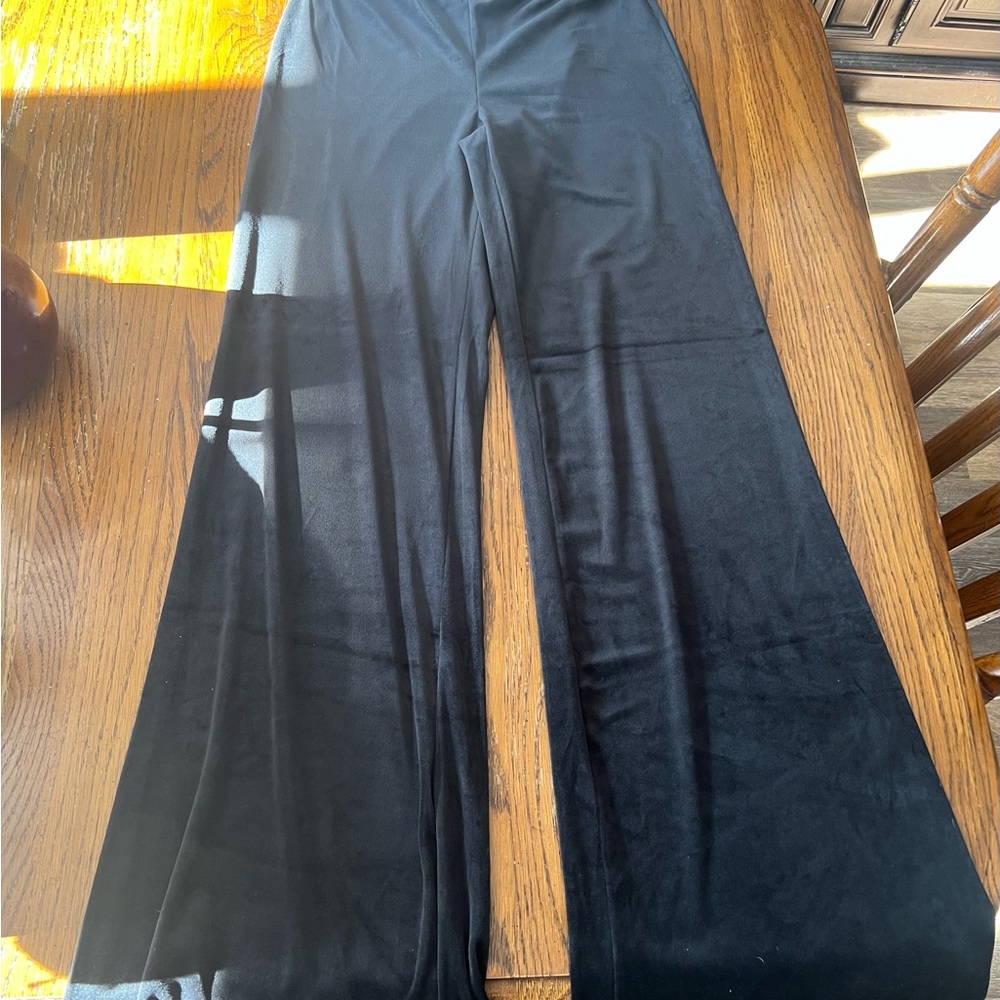 NWT XS tall black flare velour lounge pants, inseam 33 inches